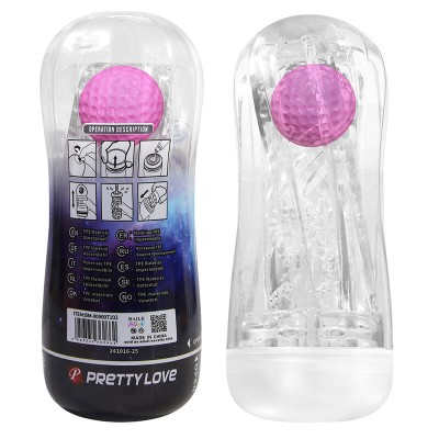 PRETTY LOVE - COPO DE MASTURBAÇÃO TEXTURIZADO 360º TRANSPARENTE - D-245970 - Dona Pimenta